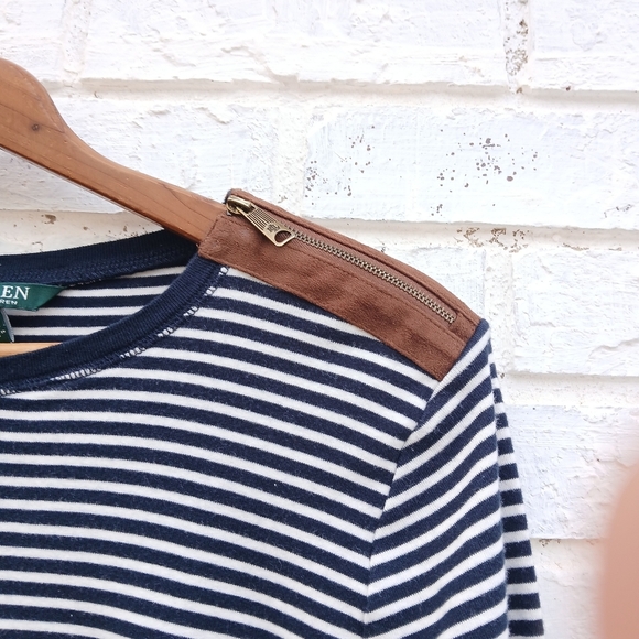 Lauren Ralph Lauren Stripe Elbow Patch Shirt - Picture 4 of 8